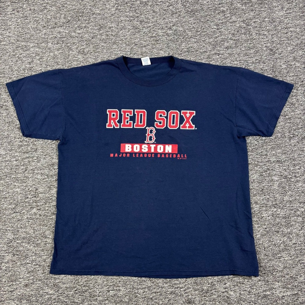 Vintgage 2004 Russell Athletic Boston Red Sox MLB T-Shirt Navy Blue Mens XL
